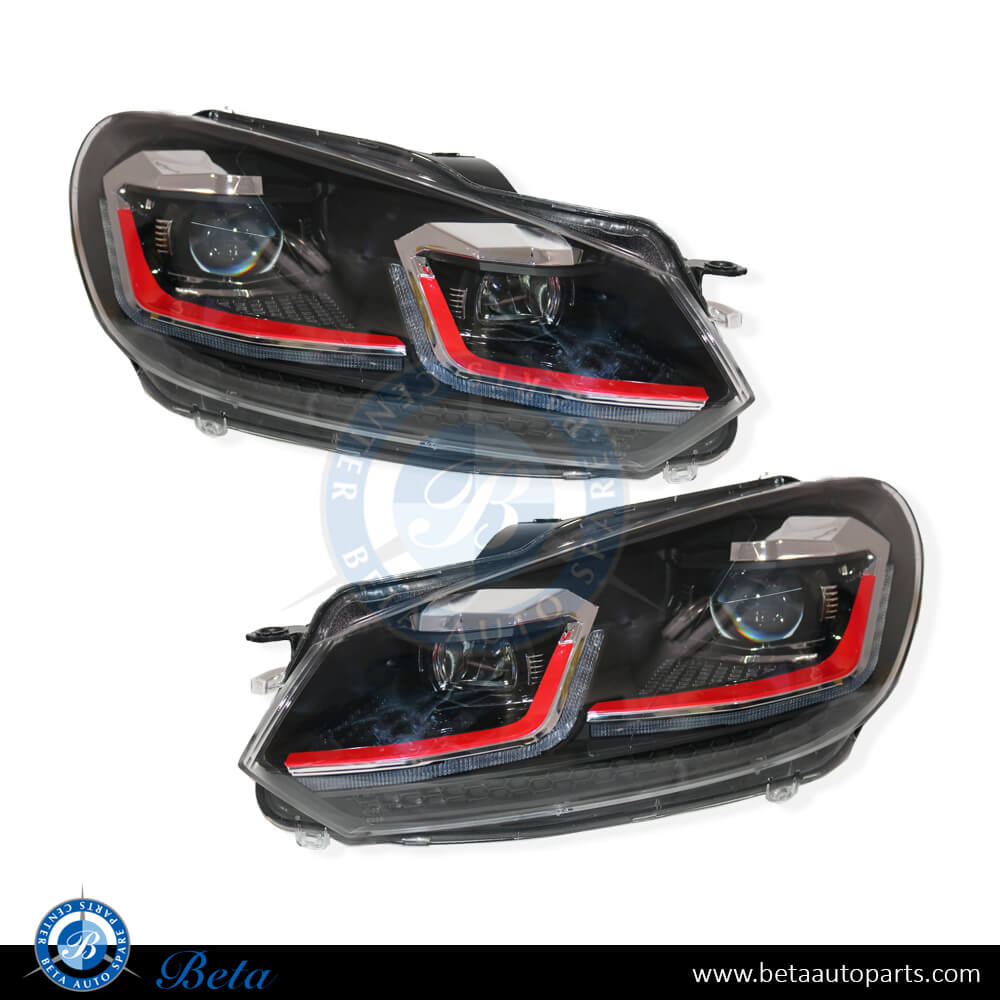 Headlamp Upgrade from Halogen to Golf 7.5 Red LED Look for Volkswagen Golf 6 2008-2012 models, Part Number 5K1941005L / 5K1941006L Headlamp Upgrade from Halogen to Golf 7.5 Red LED Look for Volkswagen Golf 6 2008-2012 models, Part Number 5K1941005L / 5K1941006L